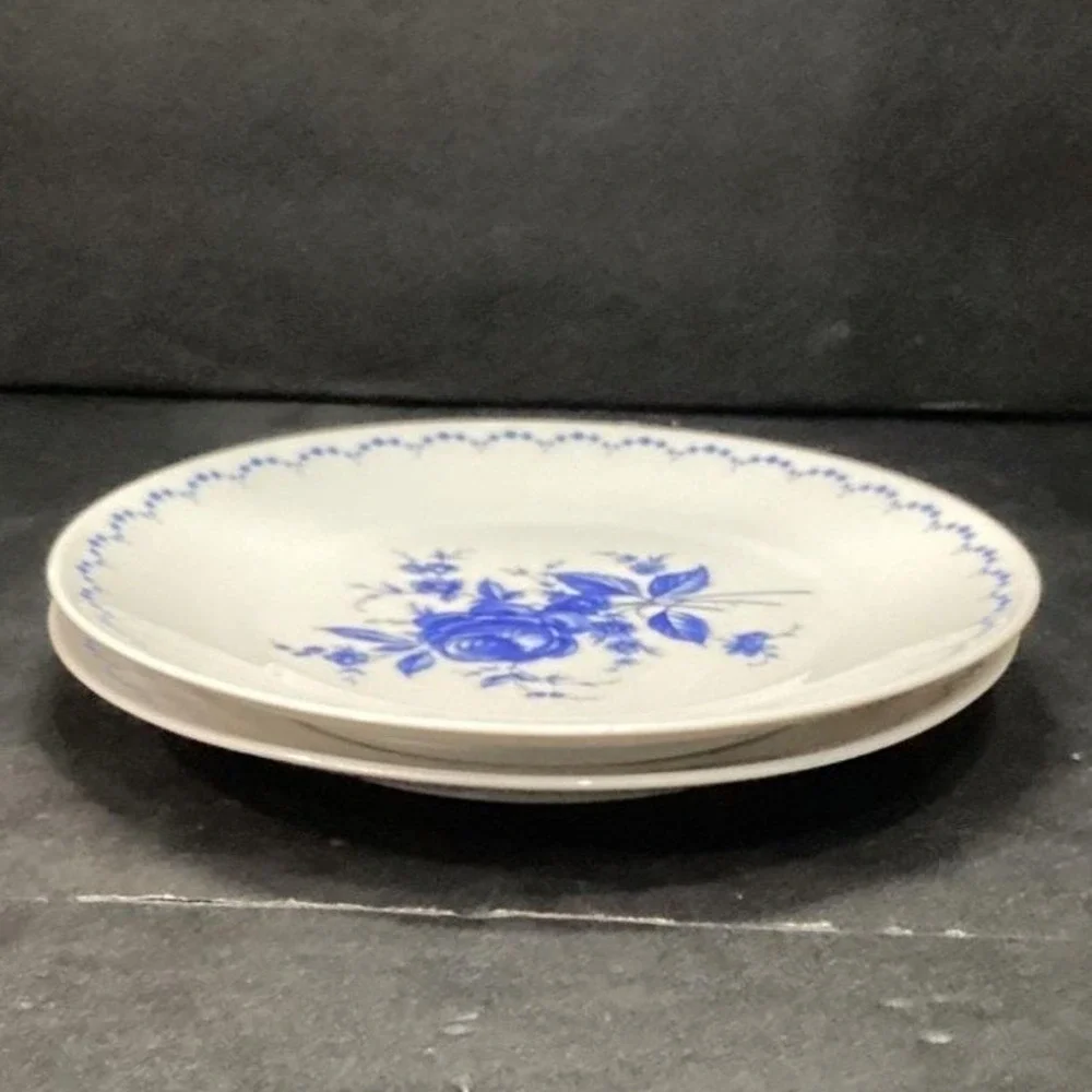 Alboth & Kaiser Bavaria Salad Plates,‎ Set of 2, Vintage Blue Floral Tableware
